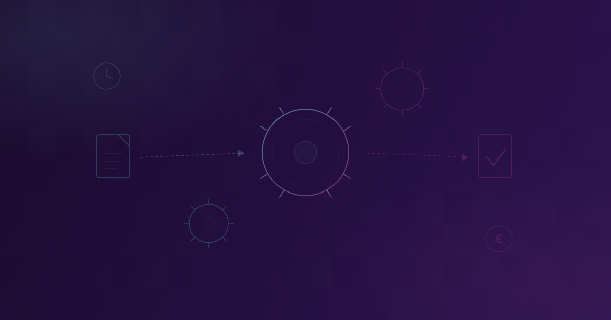 Ilustracija automatiziranih procesa s oznakom eura koji simbolizira uštedu